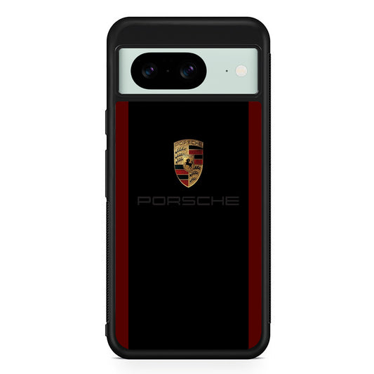 Porsche Logo Stripe Maroon Google Pixel 8 Case | Slim Rubber Case for Google Pixel 8