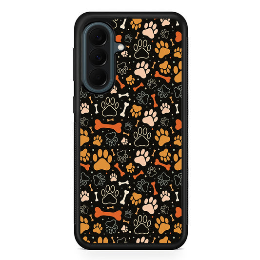 Dog Footprints and Bones Samsung Galaxy A37 Case | Samsung Galaxy A37 Rubber Phone Case