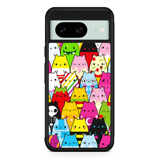 Various Cats Cartoon Google Pixel 8 Case | Durable Protective Cover for Google Pixel 8