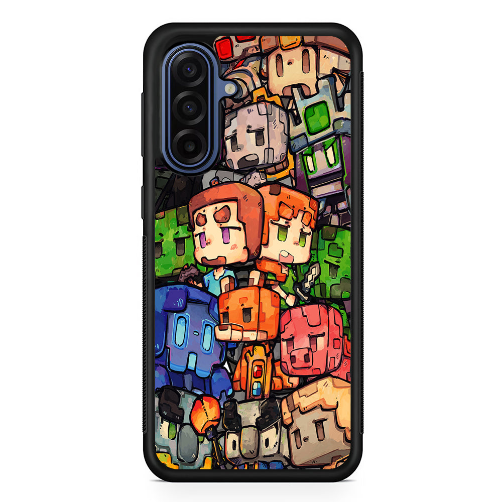 Minicraft Characters Drawing Samsung Galaxy A17 Case | Slim Protective Phone Cover