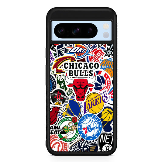 Collection of NBA Club logos Google Pixel 8 Pro Case | Slim Rubber Case for Google Pixel 8 Pro
