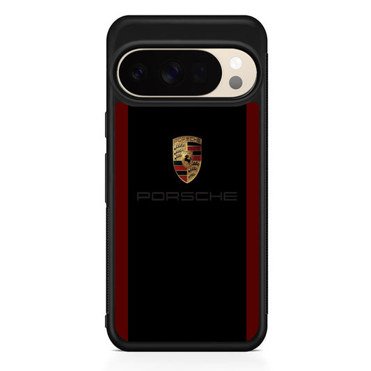 Porsche Logo Stripe Maroon Google Pixel 10 Pro XL Case | Durable Google Pixel 10 Pro XL Cover