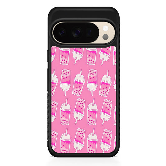 Bubble Tea Pink Pattern Google Pixel 10 Pro XL Case | Slim Google Pixel 10 Pro XL Protective Case