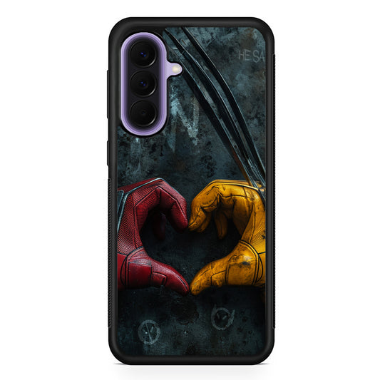 Deadpool and Wolverine Symbol of Love Samsung Galaxy A57 Case | Slim Samsung Galaxy A57 Rubber Case