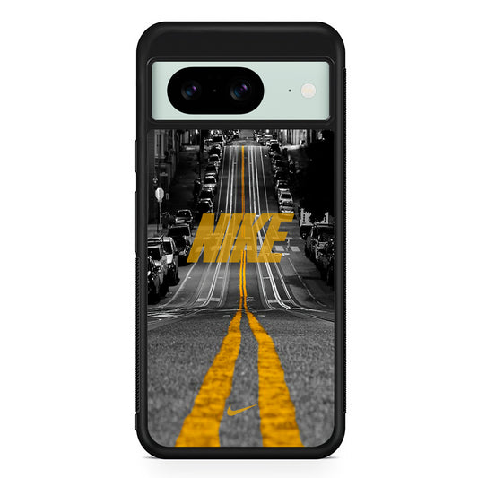 Nike Night Yellow Flames Google Pixel 8 Case | Slim Rubber Case for Google Pixel 8