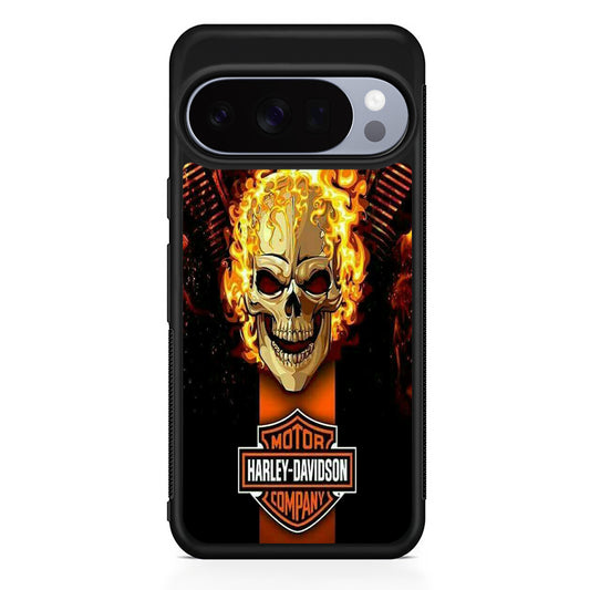 Harley Davidson Skull Fire Google Pixel 10 Pro Case | Protective Google Pixel 10 Pro Cover