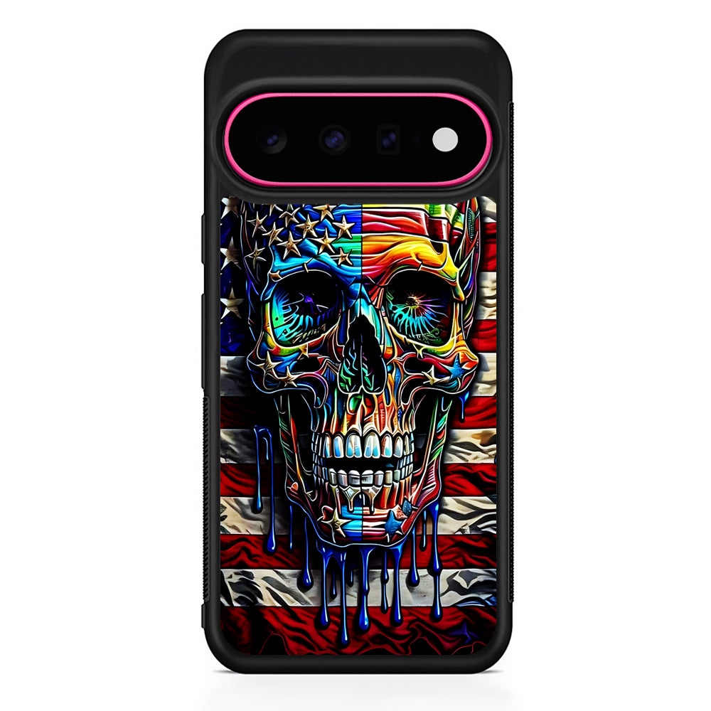 American Flag with Face Skulls Google Pixel 11 Case | Slim Shockproof Cover