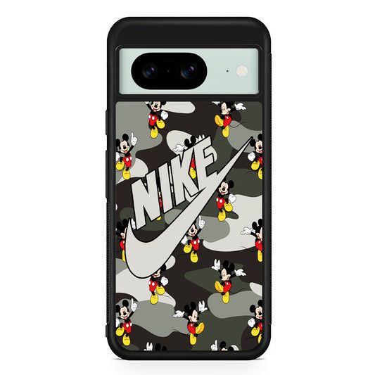 Nike Mickey Camo Google Pixel 8 Case | Slim Rubber Case for Google Pixel 8