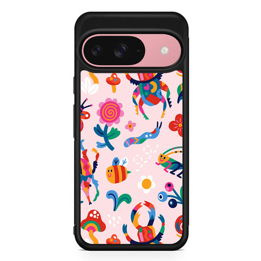 Bug Cartoon Aesthetic Google Pixel 9 Case | Google Pixel 9 Protective Rubber Case