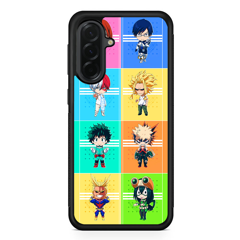 My Hero Academia Characters Chibi Samsung Galaxy A36 Case | Protective Rubber Cover