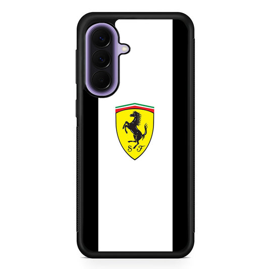 Ferrari White Stripe Emblem Samsung Galaxy A57 Case | Slim Samsung Galaxy A57 Rubber Case