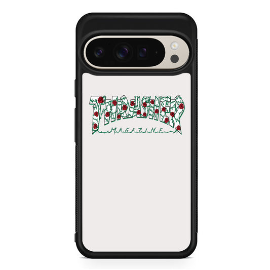 Thrasher White Milk Rose Floral Google Pixel 9 Pro Case | Slim Protective Cover