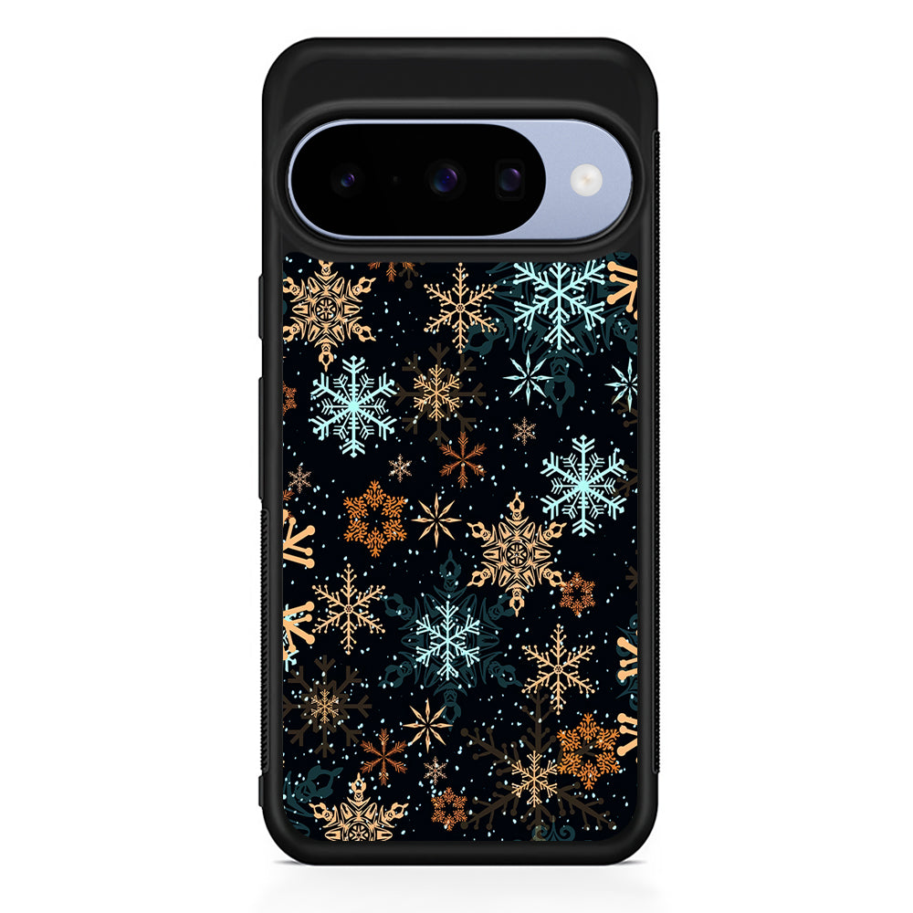 Snowflakes Winter Google Pixel 10 Case | Google Pixel 10 Rubber Protective Case