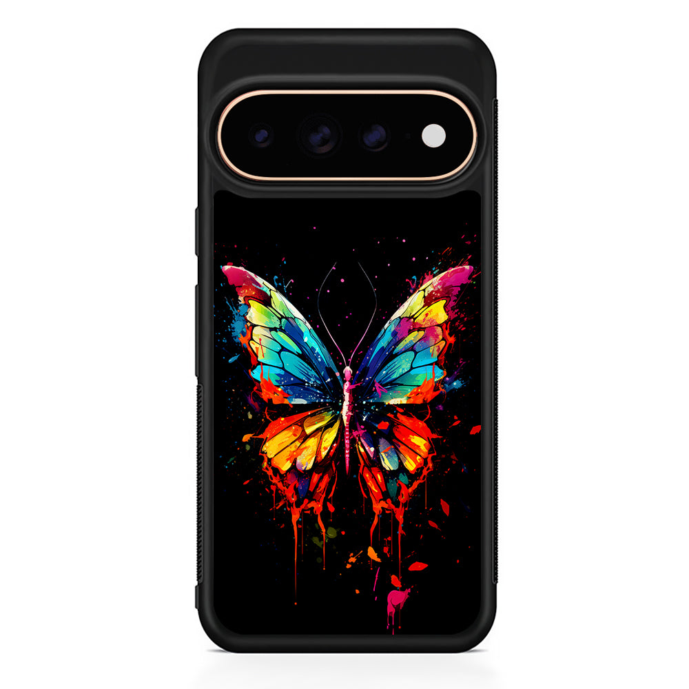 Colorful Butterfly Painting on Black Google Pixel 11 Pro Case - Stylish Protective Phone Case