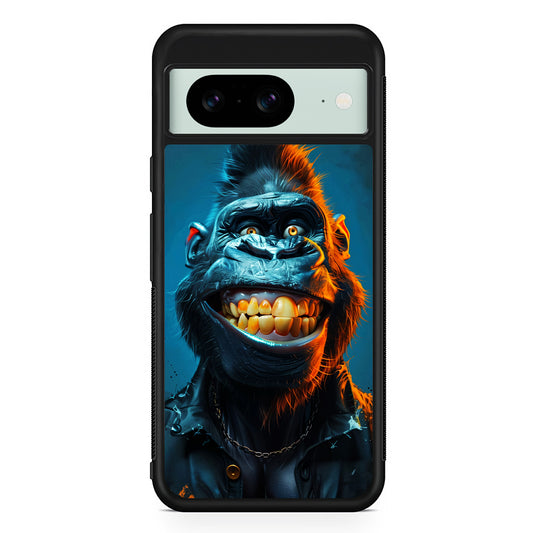 Cartoon Gorilla Smiles Wide Google Pixel 8 Case | Durable Protective Cover for Google Pixel 8