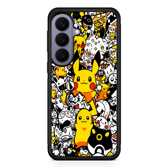 Pokemon Pikachu Doodle Samsung Galaxy S26 Case | Durable Rubber Case for Samsung Galaxy S26