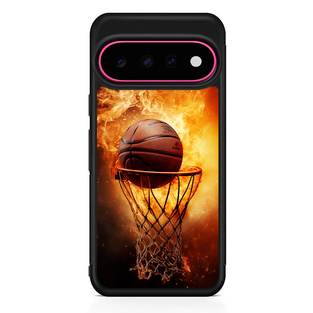 Basketball Ball on Fire Google Pixel 11 Case | Slim Shockproof Cover