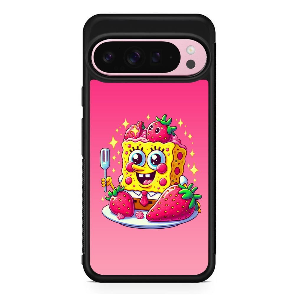 SpongeBob Eating Strawberry Google Pixel 9 Pro XL Case | Protective Cover