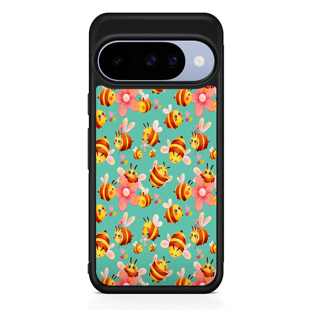 Cute Cartoon Honey Bees Google Pixel 10 Case | Google Pixel 10 Rubber Protective Case