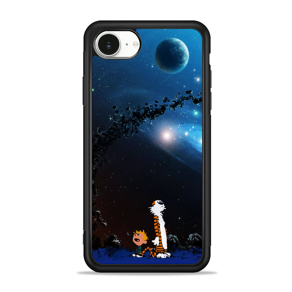 Calvin and Hobbes Galaxy iPhone 16e Case | Protective Phone Cover