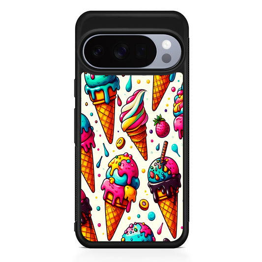 Ice Creams with Different Flavors Google Pixel 10 Pro Case | Slim Google Pixel 10 Pro Rubber Case