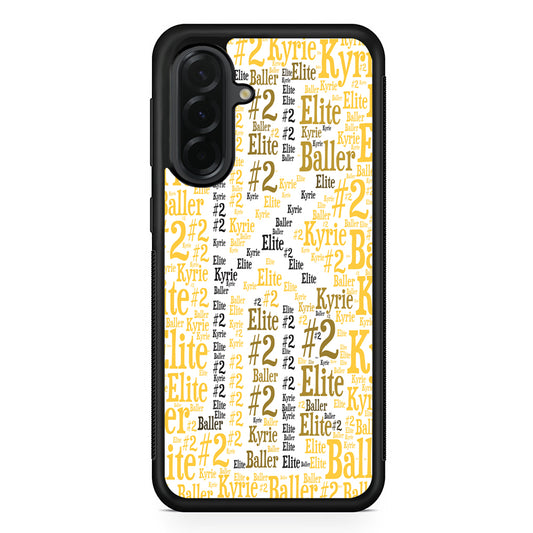 Kyrie Irving Words Doodle Yellow Samsung Galaxy A36 Case | Slim Samsung Galaxy A36 Protective Case