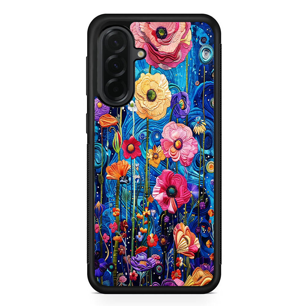 Painting of Flowers with a Blue Sky Samsung Galaxy A36 Case | Protective Rubber Cover