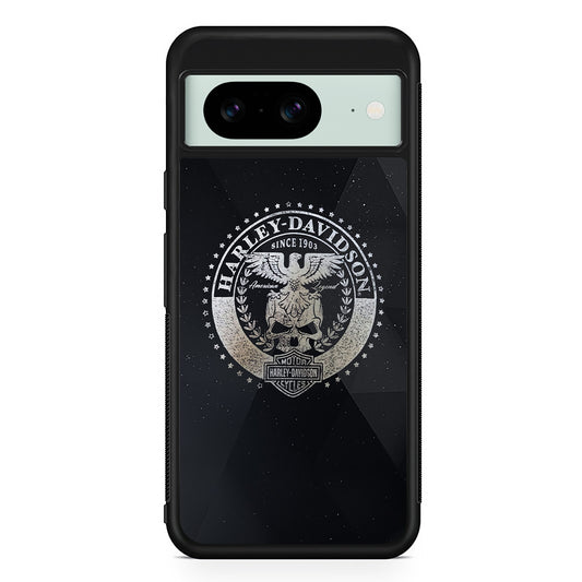 Harley Davidson Silver Emblem Google Pixel 8 Case | Slim Rubber Case for Google Pixel 8