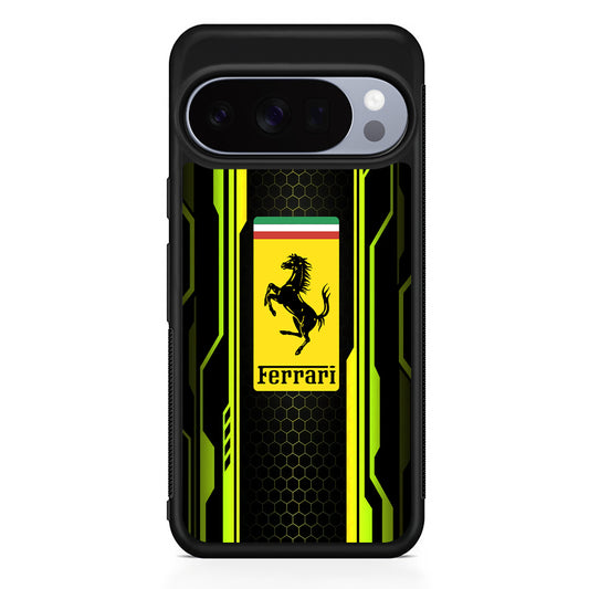 Ferrari Yellow System Line Google Pixel 10 Pro Case | Slim Google Pixel 10 Pro Rubber Case