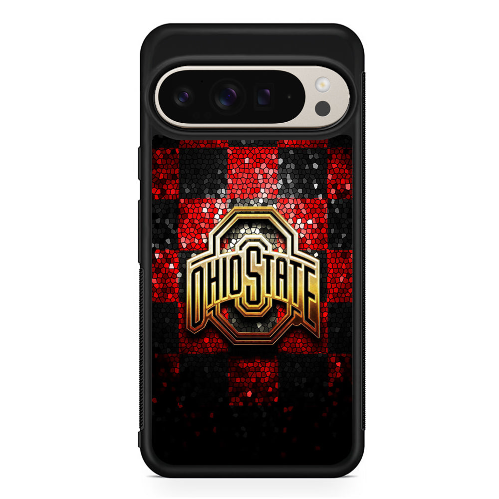 Ohio State Red Black Glitter Google Pixel 9 Pro Case | Slim Protective Cover