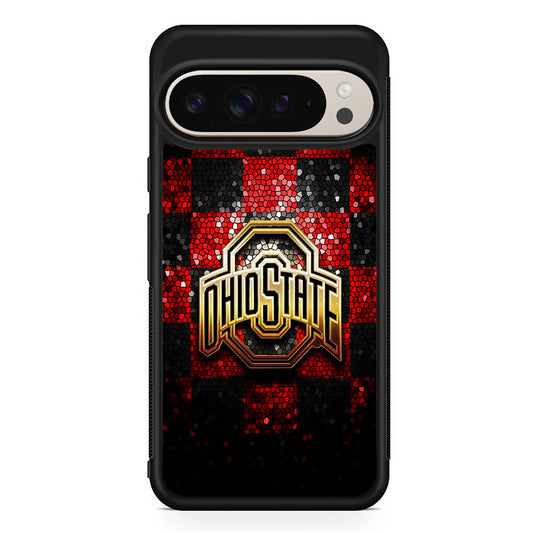 Ohio State Red Black Glitter Google Pixel 9 Pro Case | Slim Protective Cover