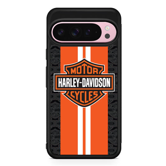 Harley Davidson Orange Stripe White Google Pixel 9 Pro XL Case | Protective Cover