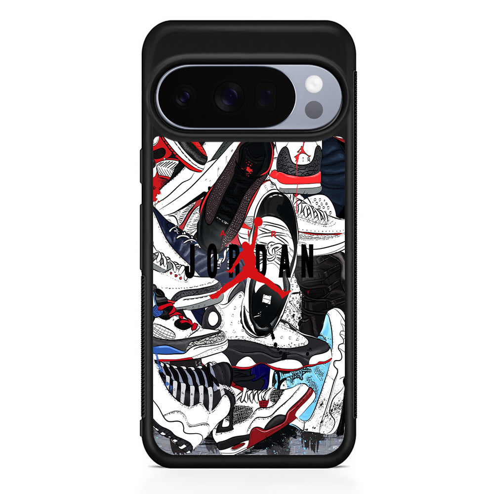 Air Jordan Scattered Collection Google Pixel 10 Pro Case | Slim Google Pixel 10 Pro Rubber Case