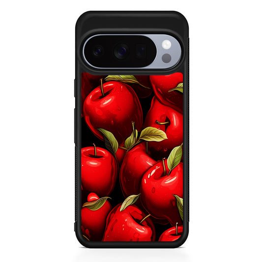 A Red Apple with Leaves Google Pixel 10 Pro Case | Slim Google Pixel 10 Pro Rubber Case