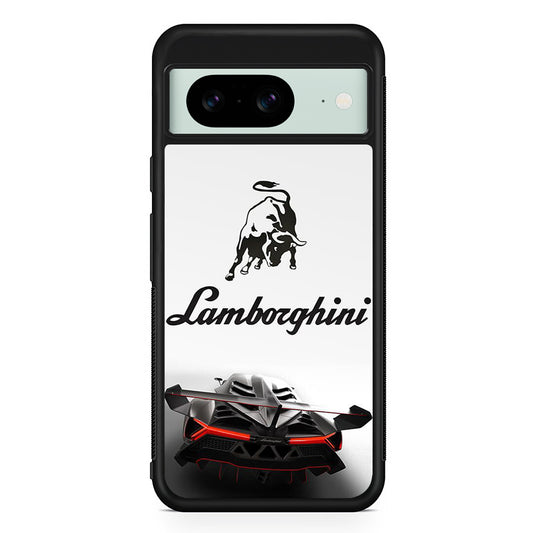 Lamborghini White Logo Car Google Pixel 8 Case | Durable Protective Cover for Google Pixel 8