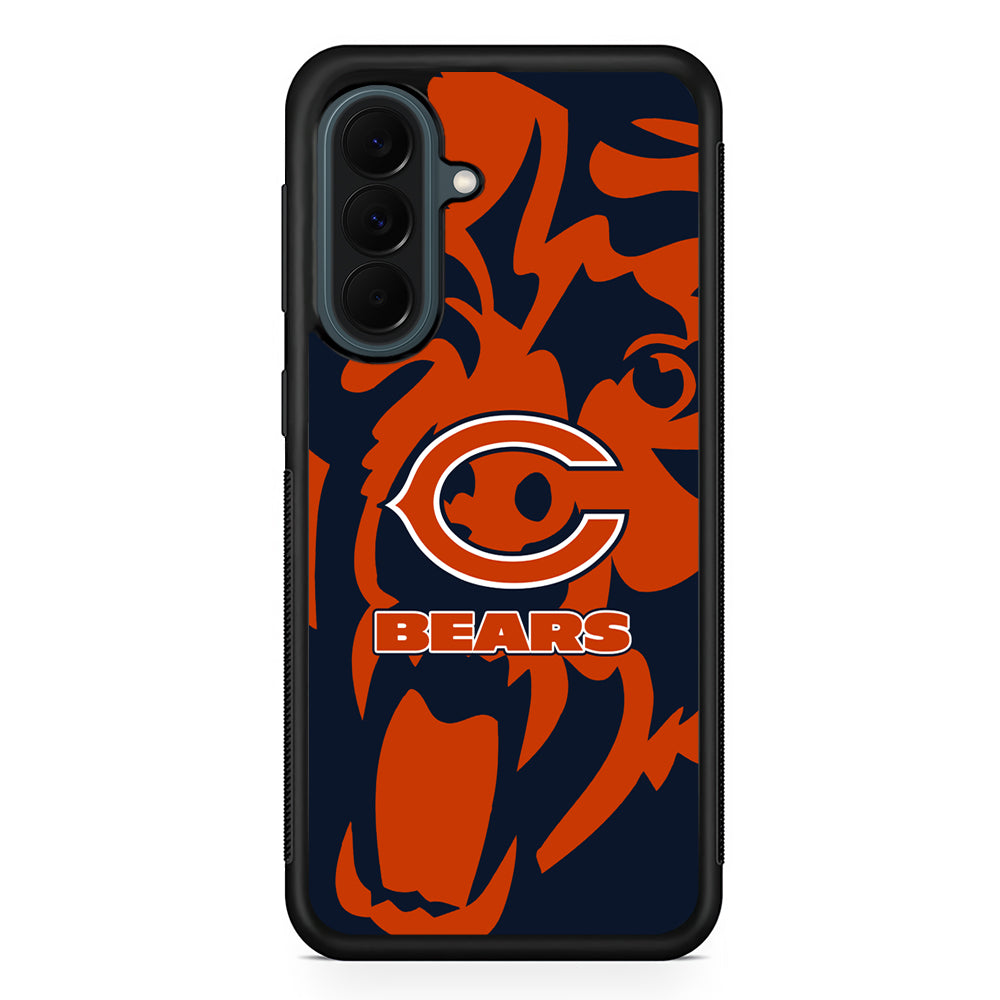NFL Chicago Bears Scream Silhouette Samsung Galaxy A37 Case | Samsung Galaxy A37 Rubber Phone Case