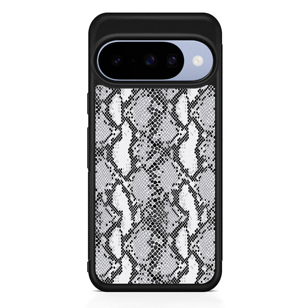 White Snake Skin Pattern Google Pixel 10 Case | Google Pixel 10 Rubber Protective Case