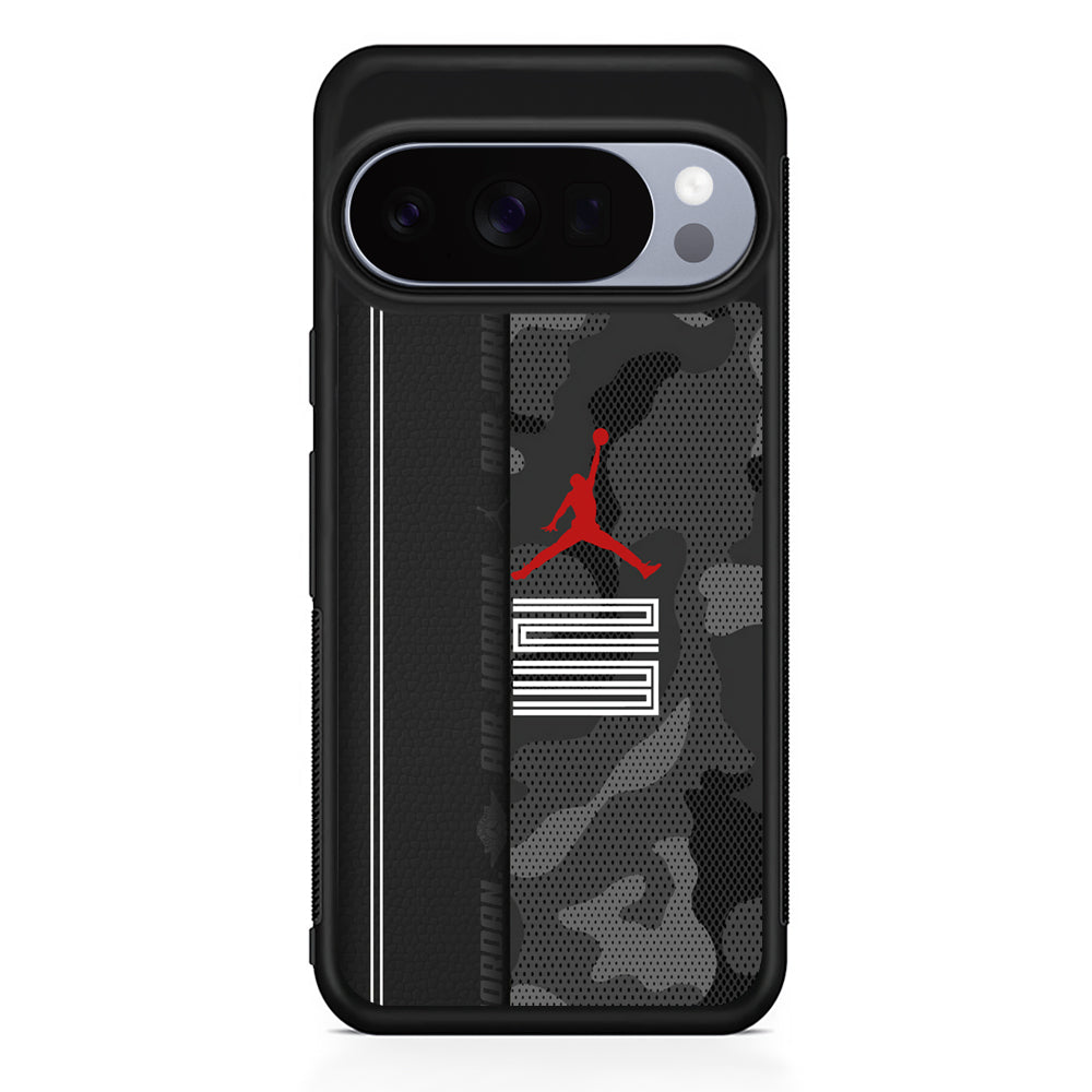 Air Jordan Emblem on Leather Google Pixel 10 Pro Case | Slim Google Pixel 10 Pro Rubber Case
