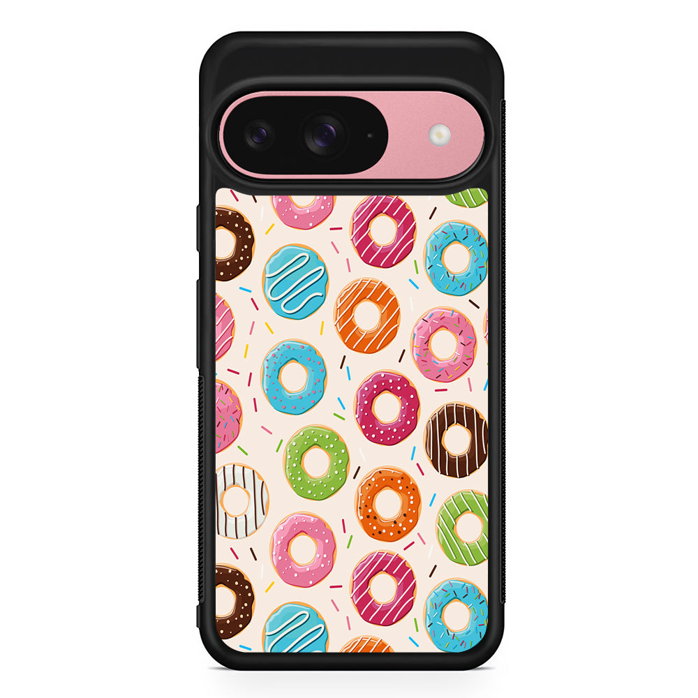 Various Sweet Cute Donuts Google Pixel 9 Case | Google Pixel 9 Protective Rubber Case
