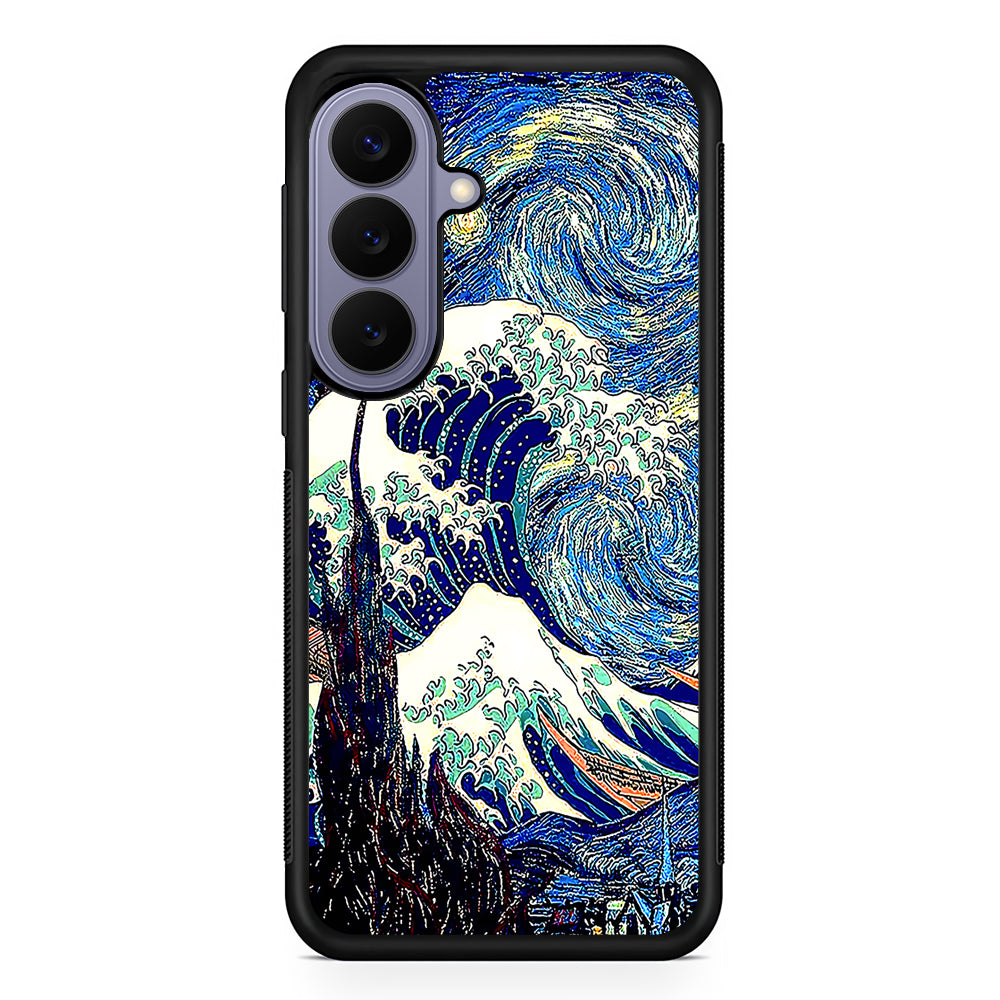 The Great Wave The Starry Night Samsung Galaxy S26 Case | Durable Rubber Case for Samsung Galaxy S26