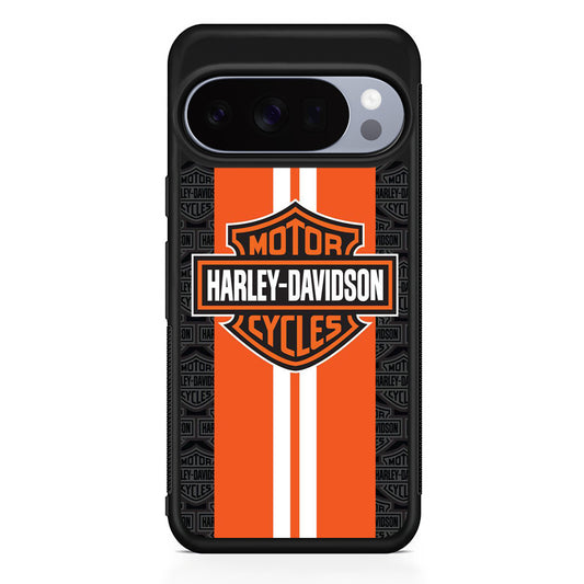 Harley Davidson Orange Stripe White Google Pixel 10 Pro Case | Protective Google Pixel 10 Pro Cover