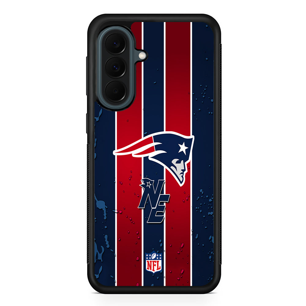 NFL New England Patriots Flag Line Samsung Galaxy A37 Case | Samsung Galaxy A37 Rubber Phone Case
