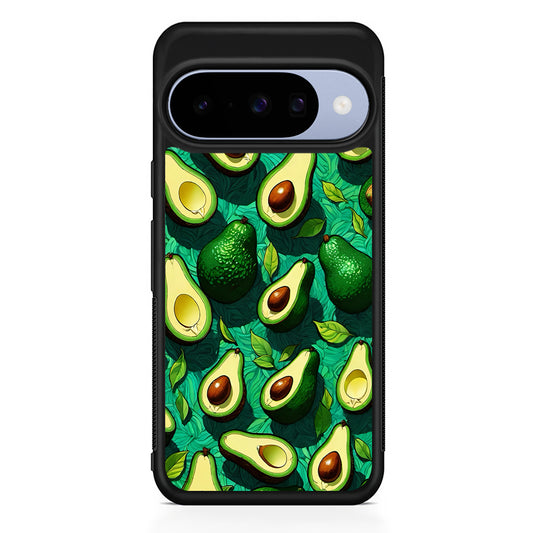A Pattern of Avocado Cut in Half Google Pixel 10 Case | Google Pixel 10 Rubber Protective Case