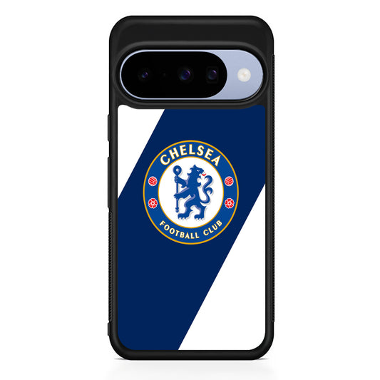 Chelsea FC Stripe Sling Logo Google Pixel 10 Case | Google Pixel 10 Rubber Protective Case