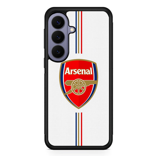 Arsenal Emblem Stripe Line Samsung Galaxy S26 Case | Durable Rubber Case for Samsung Galaxy S26