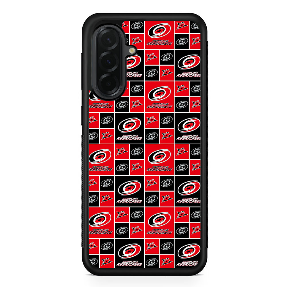 NHL Carolina Hurricanes Pattern Samsung Galaxy A36 Case | Protective Rubber Cover