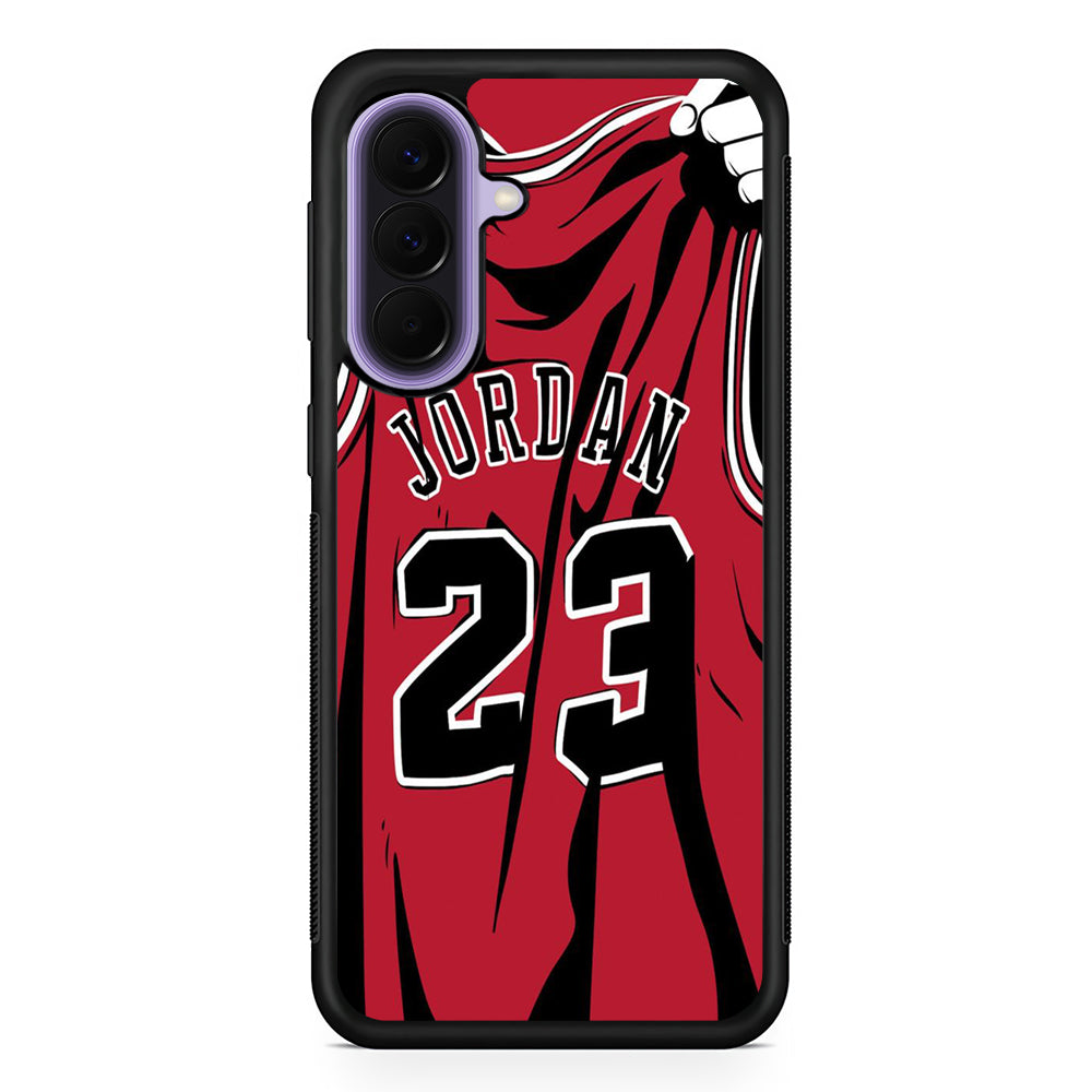 Jordan Red Basket Jersey Samsung Galaxy A57 Case | Slim Samsung Galaxy A57 Rubber Case