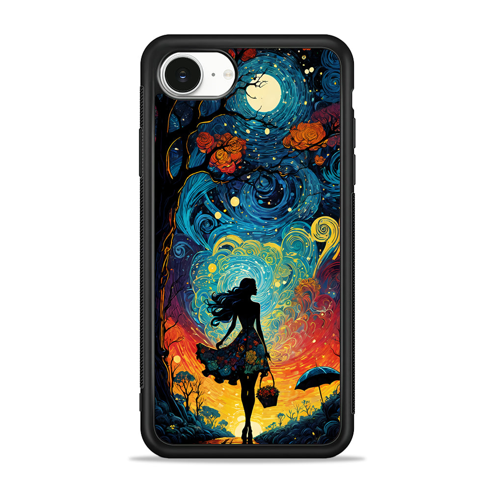The Girl with The Moon iPhone 16e Case | Protective Phone Cover