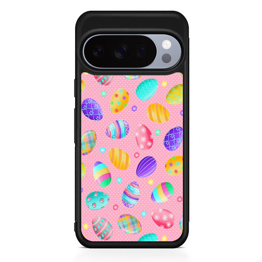 Cute Easter Pastel Eggs Google Pixel 10 Pro Case | Slim Google Pixel 10 Pro Rubber Case