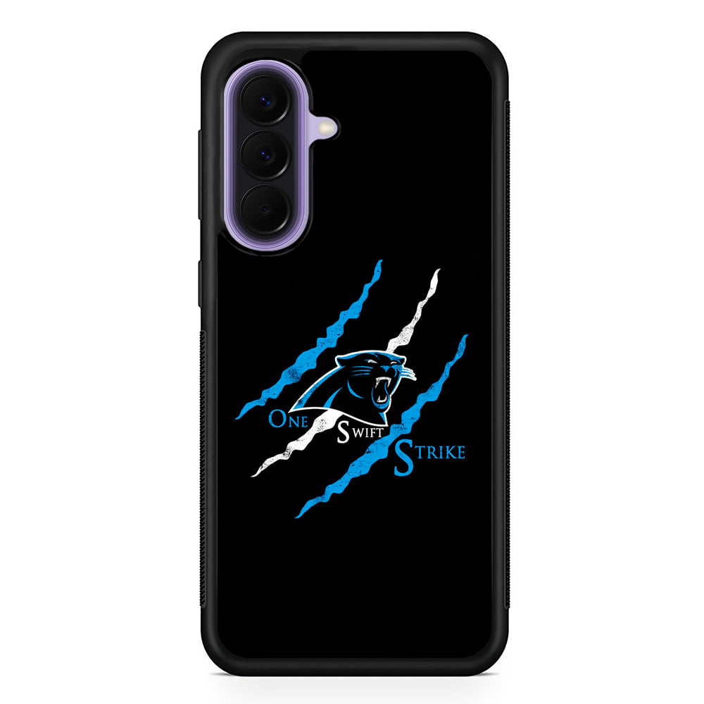 NFL Carolina Panthers Strike Samsung Galaxy A57 Case | Slim Samsung Galaxy A57 Rubber Case